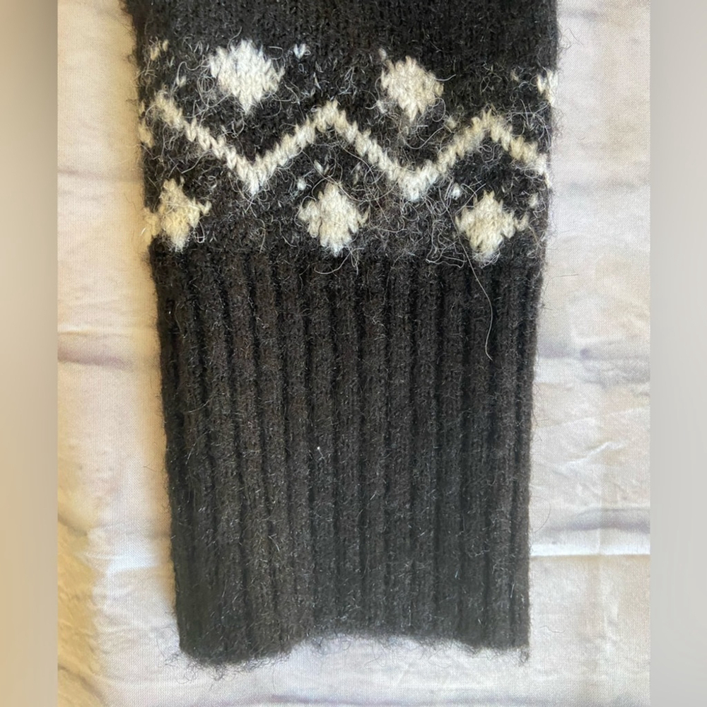 RD Style Mockneck Pullover Sweater Cabincore Angled Knit Size L Black - Picture 4 of 7